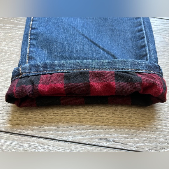 Eddie Bauer Flannel Lined Dark Wash Straight Denim Mens Blue Jeans 32x30 - Picture 7 of 14